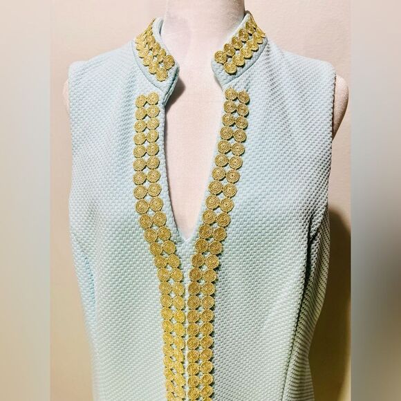 Pappagallo dress aqua blue career business office summer festive women’s 14 - Picture 2 of 11